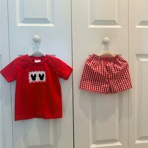 Stitchy Fish Mickey short and shirt SET 24month
